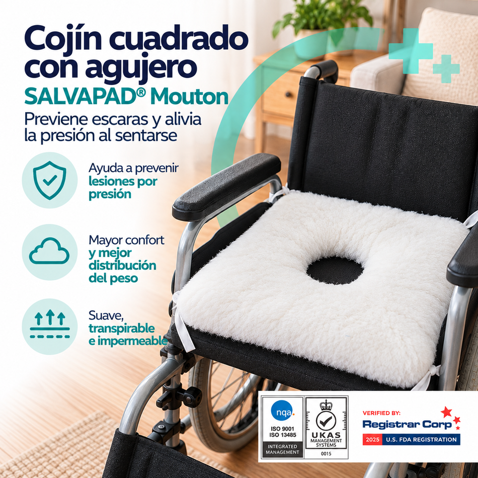 Cojín cuadrado con agujero SALVAPAD® Mouton