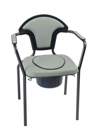 Silla con inodoro regulable color gris